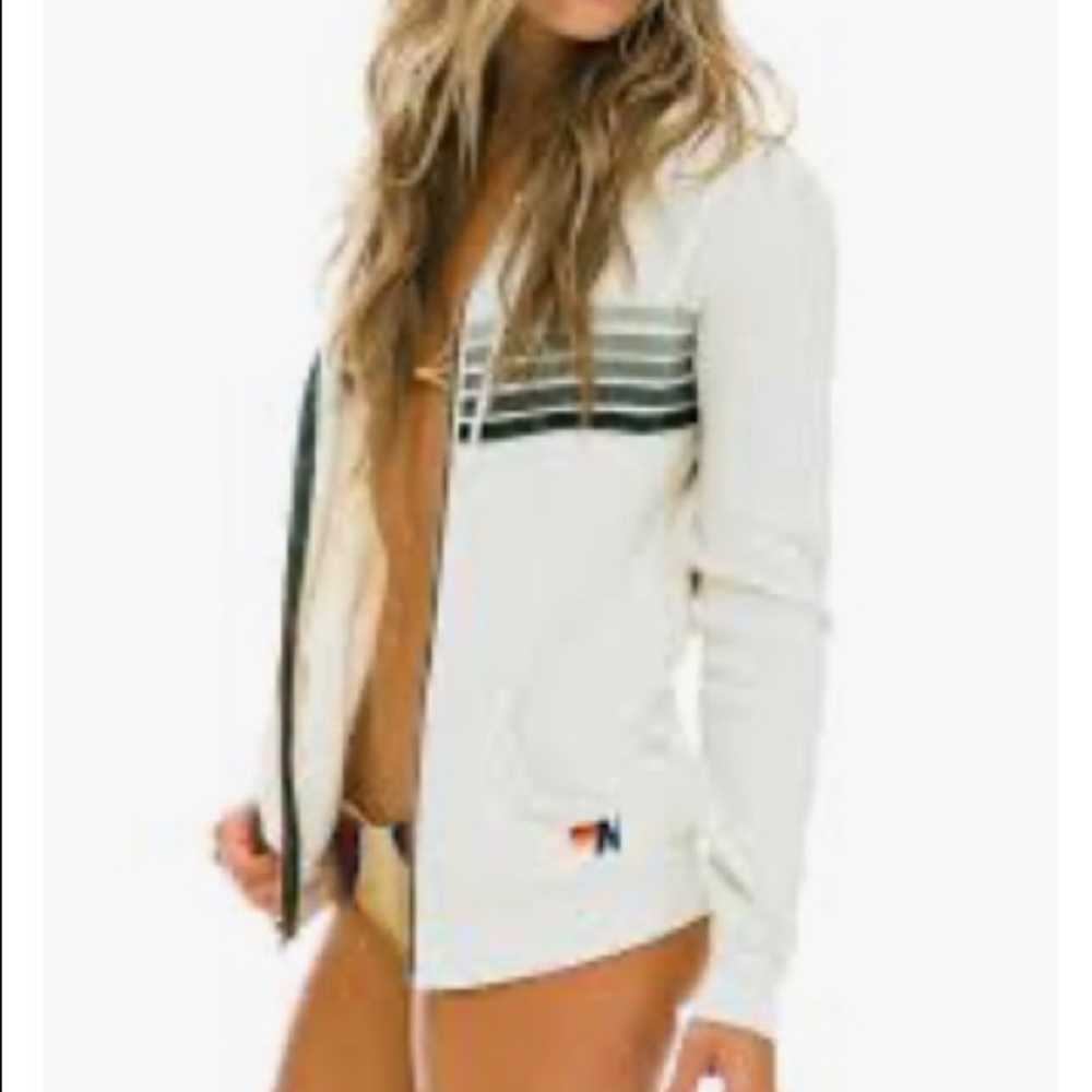 Aviator Nation 5 Stripe Zip Hoodie
